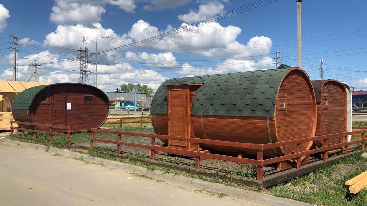 Баня-бочка 4м. "Стандарт люкс" два отделения, боковой вход — фото 11